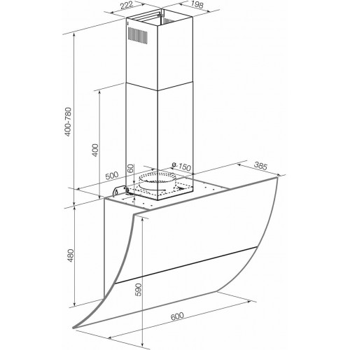 Каминная вытяжка GRAUDE DH 60.3 WE (белый) 4