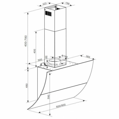 Каминная вытяжка Graude DH 90.3 GE (черный) 8