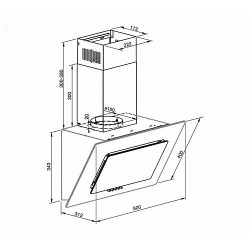 Каминная вытяжка Graude DHE 50.1 C (кремовый) 1