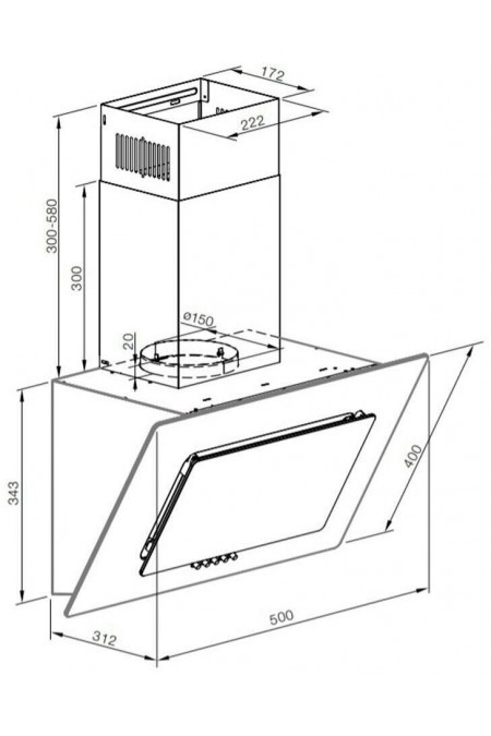 Каминная вытяжка Graude DHE 50.1 S (черное стекло) 1