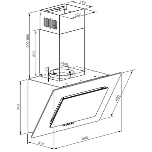 Каминная вытяжка Graude DHE 50.1 S (черное стекло) 3
