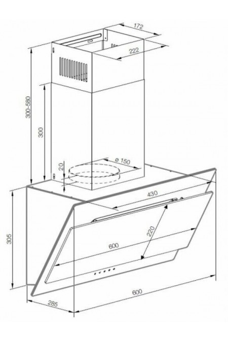 Каминная вытяжка Graude DHK 60.1 EL (античное белое стекло) 1