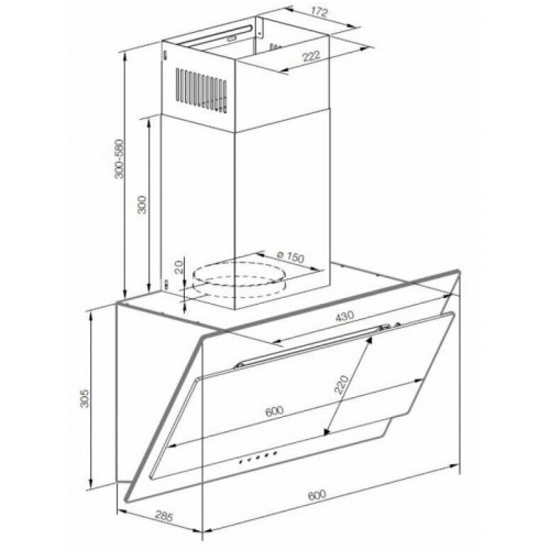 Каминная вытяжка Graude DHK 60.1 EL (античное белое стекло) 2