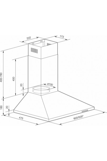 Каминная вытяжка GRAUDE DHP 50.0 EL (бежевый) 1