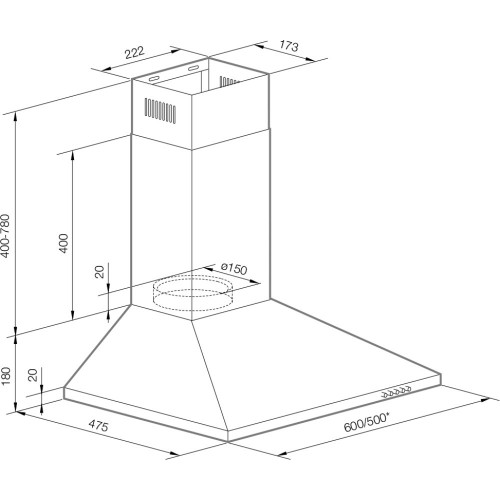 Каминная вытяжка Graude DHP 60.0 EL (античный белый) 1