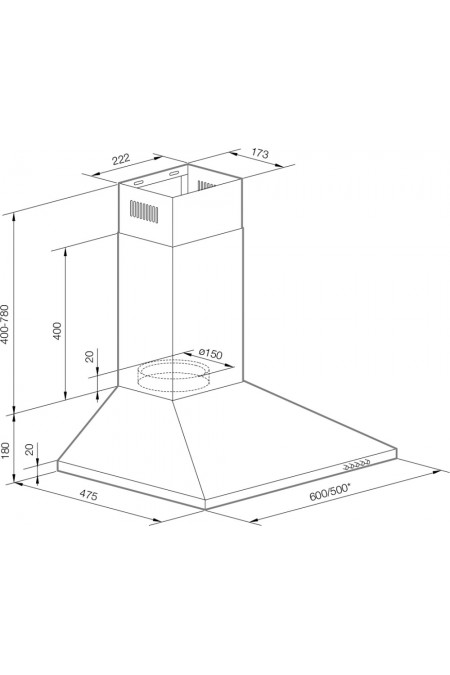 Каминная вытяжка Graude DHP 60.0 W (белый) 1
