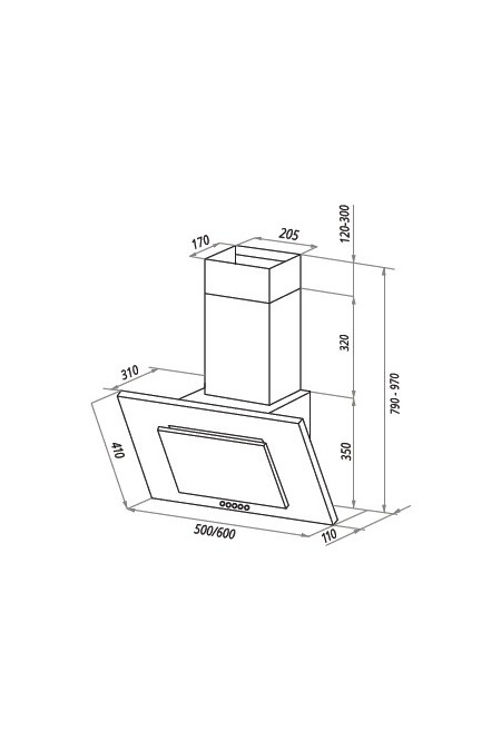 Каминная вытяжка HOMSAIR Bell 50 (черный) 1