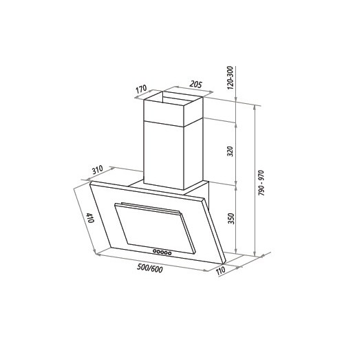 Каминная вытяжка HOMSAIR Bell 50 (черный) 5