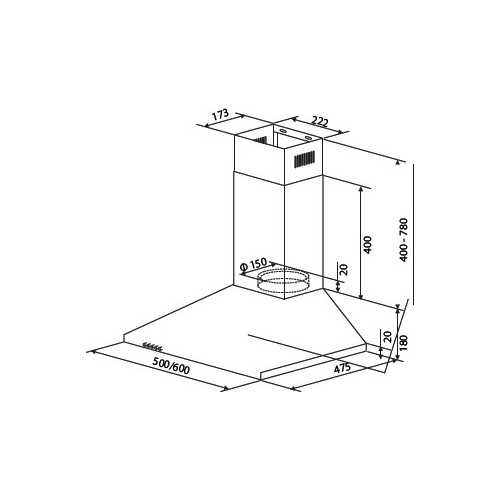 Каминная вытяжка HOMSAIR DELTA 50 (белый) 9