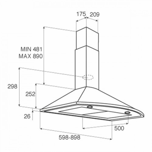 Каминная вытяжка JetAir JENNY TC-S 60 INX-10 (нержавеющая сталь) 1