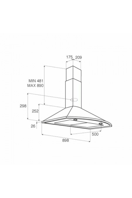 Каминная вытяжка JetAir JENNY TC-S 90 INX-10 (нержавеющая сталь) 3