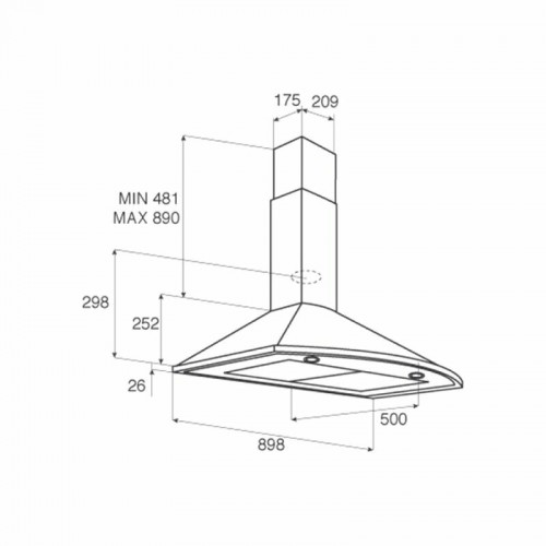 Каминная вытяжка JetAir JENNY TC-S 90 INX-10 (нержавеющая сталь) 4