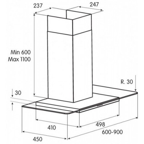 Каминная вытяжка Jetair Molly P (60) IX (нержавеющая сталь) 1