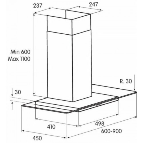 Каминная вытяжка Jetair Molly P (90) IX (нержавеющая сталь) 2