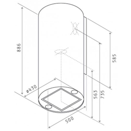 Каминная вытяжка JetAir Pipe BL/A/43 (черный) 1