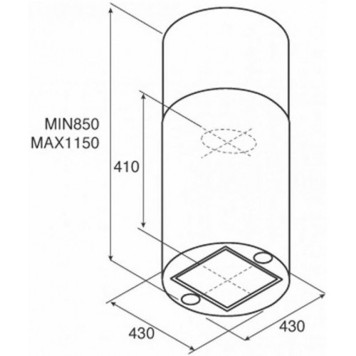 Каминная вытяжка JetAir Pipe BL/A/43 (черный) 6