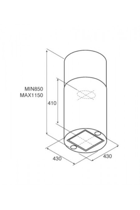 Каминная вытяжка Jetair Pipe Island 43 BK (черный) 1