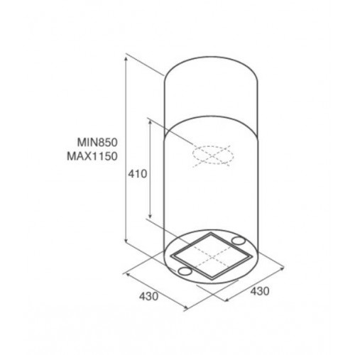 Каминная вытяжка Jetair Pipe Island 43 BK (черный) 2