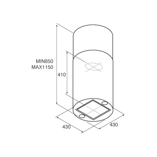 Каминная вытяжка Jetair Pipe island WH/A/43 (белый) 1
