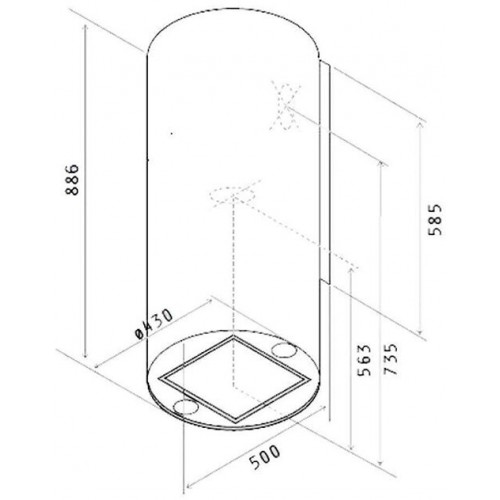 Каминная вытяжка Jetair Pipe island WH/A/43 (белый) 2