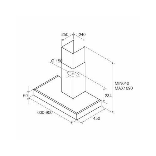 Каминная вытяжка JetAir Pola P 60 INX (55916908A) (серебристый) 1