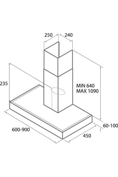 Каминная вытяжка JetAir Pola P 60 INX (серебристый) 1