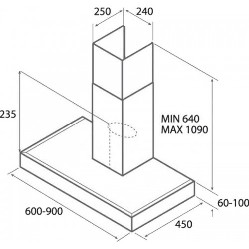 Каминная вытяжка JetAir Pola P 60 INX (серебристый) 6