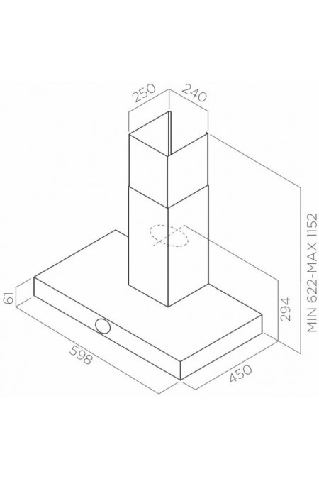 Каминная вытяжка JETAIR TOUCH BL/A/60 (черный) 1