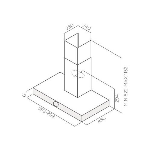 Каминная вытяжка JetAir Touch BL/A/90 (PRF0099978A) (черный) 3