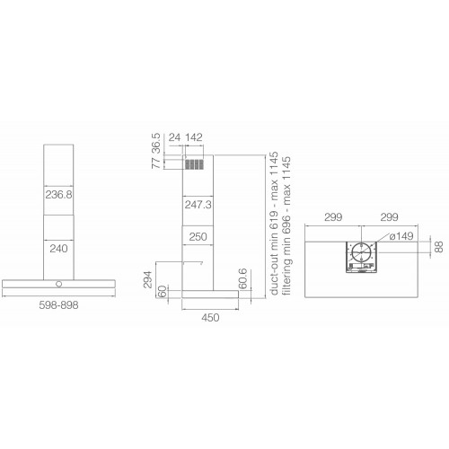 Каминная вытяжка JetAir Touch BL/A/90 (PRF0099978A) (черный) 4
