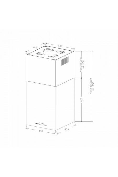 Каминная вытяжка Korting KHA 45970 W Cube (белый) 3