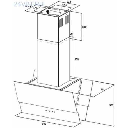 Каминная вытяжка Korting KHA 99750 GW (белый) 3