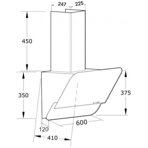 Каминная вытяжка Korting KHC 66135 GN (черный) 8