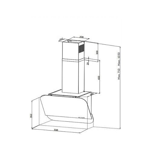 Каминная вытяжка Korting KHC 66135 GW (белый) 2