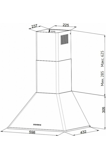 Каминная вытяжка Korting KHC 6648 RB (слоновая кость) 1