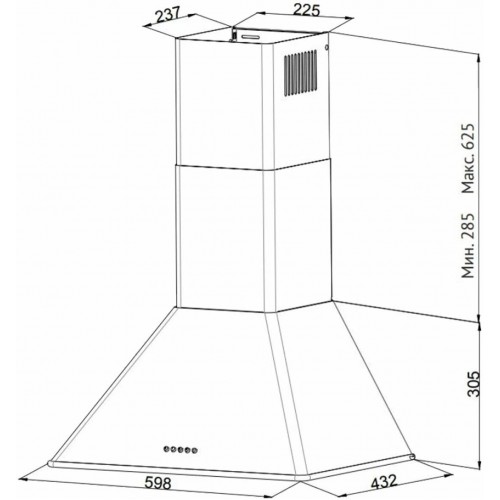 Каминная вытяжка Korting KHC 6648 RB (слоновая кость) 1