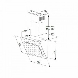 Каминная вытяжка Korting KHC 67590 GN (черный)