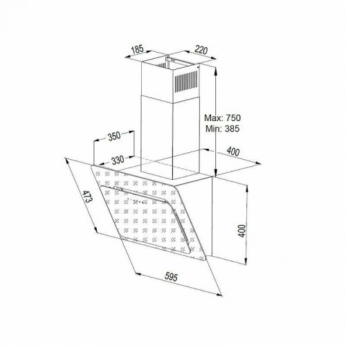 Каминная вытяжка Korting KHC 67590 GN (черный) 