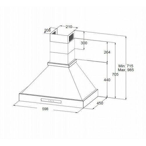 Каминная вытяжка Korting KHC 6809 N (черный) 1
