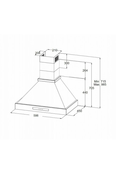 Каминная вытяжка Korting KHC 6809 N (черный) 1