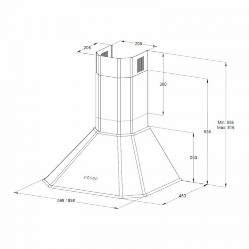 Каминная вытяжка Korting KHC 6839 NX (матовый черный/хром) 4