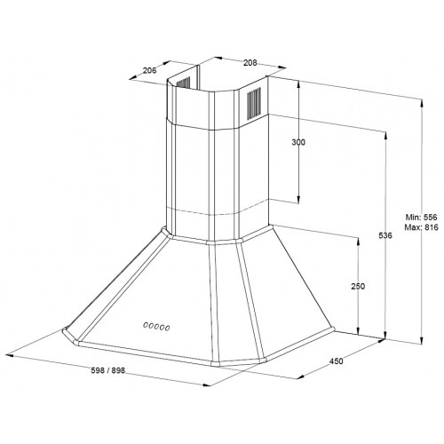 Каминная вытяжка Korting KHC 6839 RB (слоновая кость/бронза) 3