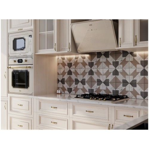 Каминная вытяжка Korting KHC 69059 RGB (слоновая кость/золото) 3