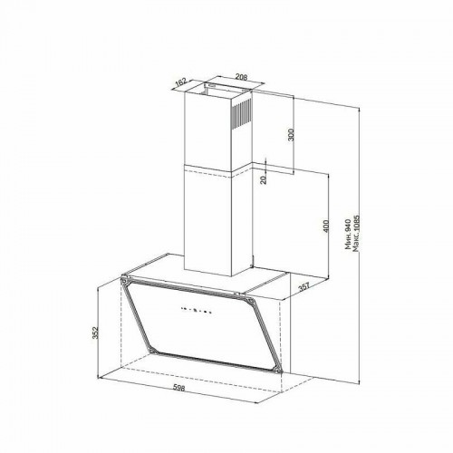 Каминная вытяжка Korting KHC 69059 RGB (слоновая кость/золото) 7