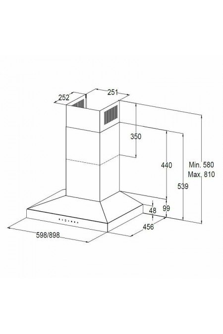 Каминная вытяжка Korting KHC 9831 NGN (черный) 1