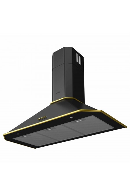 Каминная вытяжка Korting KHC 9839 RGN (матовый черный/золото) 