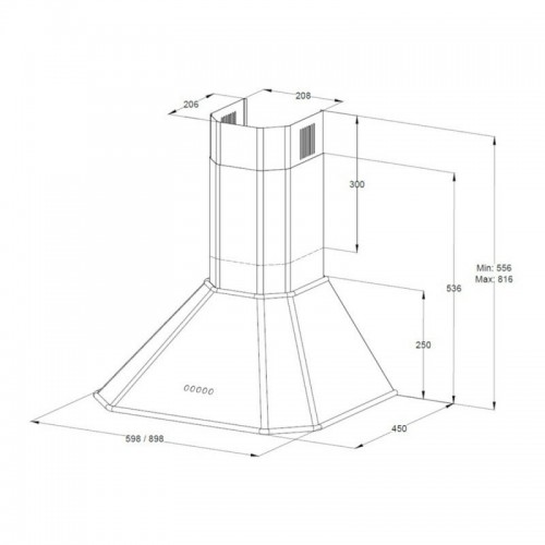 Каминная вытяжка Korting KHC 9839 RGN (матовый черный/золото) 1