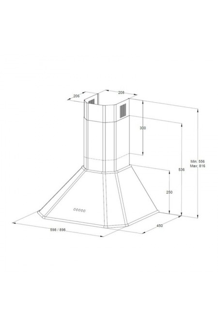Каминная вытяжка Korting KHC 9839 RGN (матовый черный/золото) 1