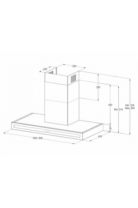 Каминная вытяжка Korting KHC 9877 N (черный) 1