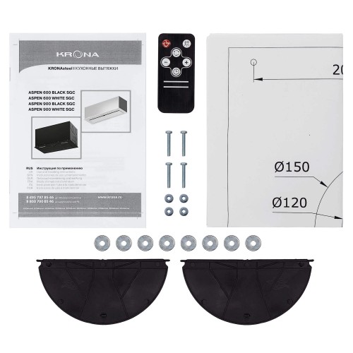 Каминная вытяжка Krona ASPEN 600 WHITE SGC (белый) 6